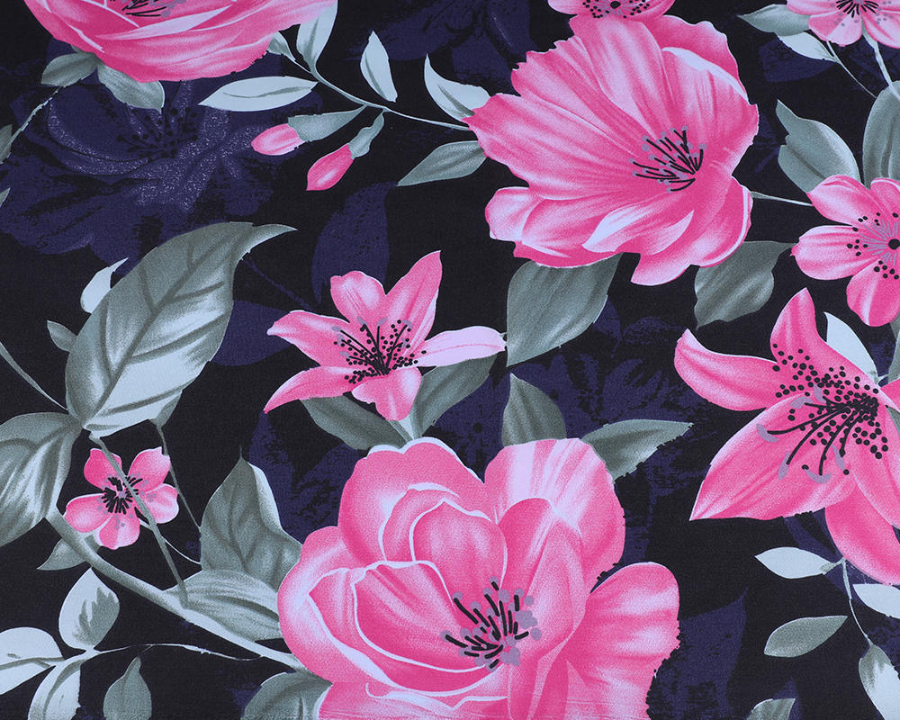 100% Polyester Super Soft Microfiber Dispersed Flower Bright Colors Printing Fabric